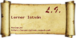 Lerner István névjegykártya
