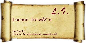 Lerner István névjegykártya